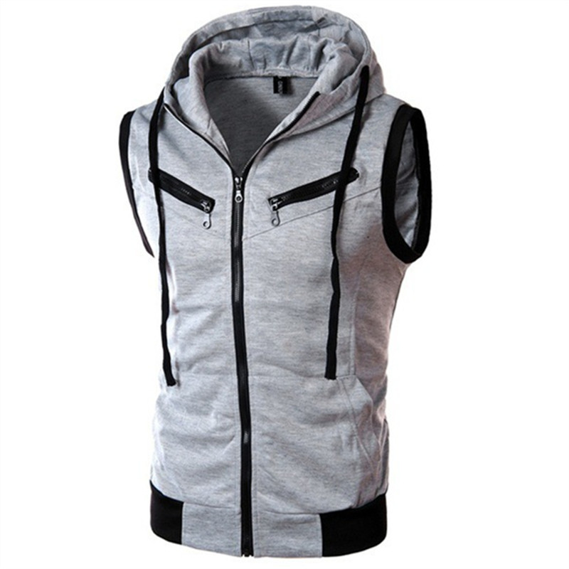 New Men's Hooded Sleeveless Ve - Vintage Zip Hoodie review and price