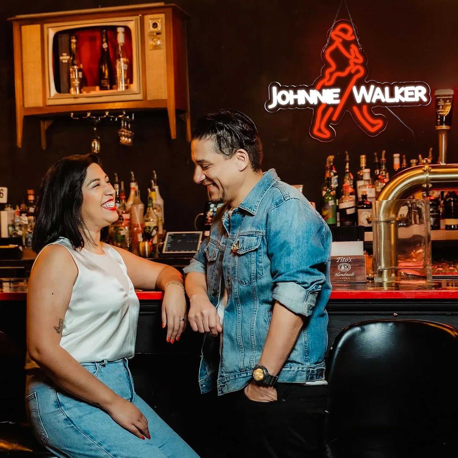 JOHNNIE WALKER Neon Sign LED V - Dc Vintage And Collectible Toys review and price