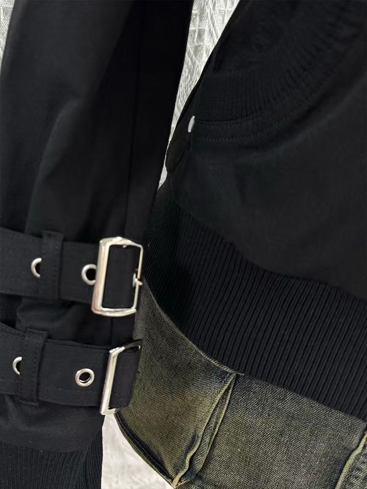 Y2K Gothic Black Slim Double Z - Vintage Zip Hoodie review and price