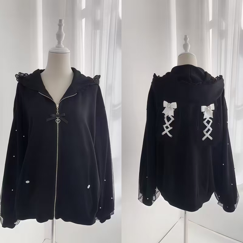 Women Winter Rabbit Ears Lolit - Vintage Zip Hoodie review and price
