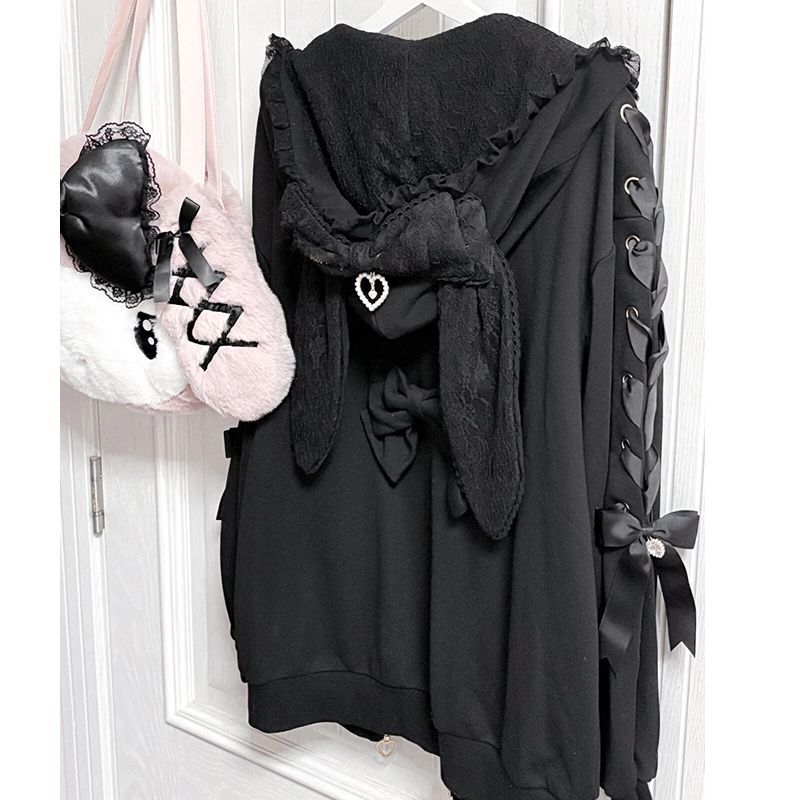 Women Winter Rabbit Ears Lolit - Vintage Zip Hoodie review and price