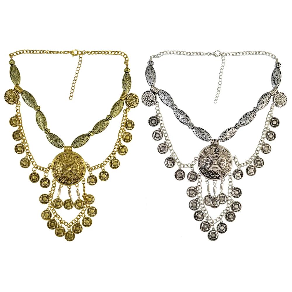 Boho Ethnic Big Choker Necklac - Vintage Collectible Coins review and price